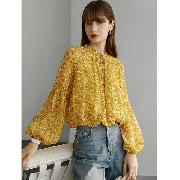 women's blouses & shirts blouse women sweet style 100% silk shell printed raglan long lantern sleeves loose straight short shirt ladies, White
women's blouses & shirts blouse women sweet style 100% silk shell printed raglan long lantern sleeves loose straight short shirt ladies, White
