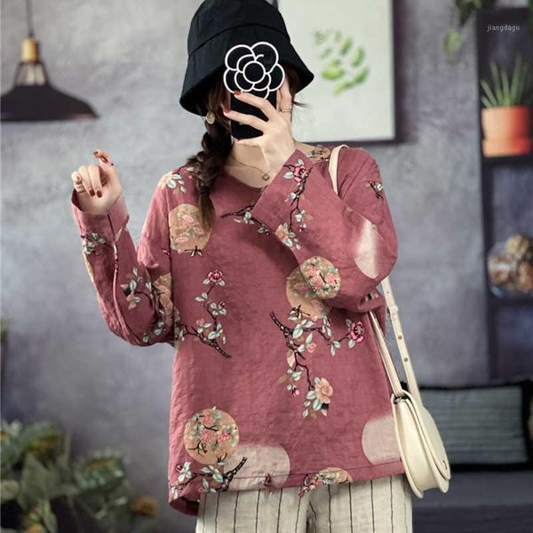 women's blouses & shirts literature and art printed cotton linen shirt spring loose large long sleeve floral t-shirt, White
women's blouses & shirts literature and art printed cotton linen shirt spring loose large long sleeve floral t-shirt, White
