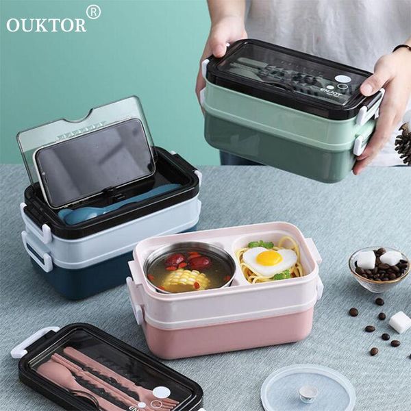 dinnerware sets portable 304 stainless steel lunch box double-layer bento for school kids leakproof container storage
dinnerware sets portable 304 stainless steel lunch box double-layer bento for school kids leakproof container storage