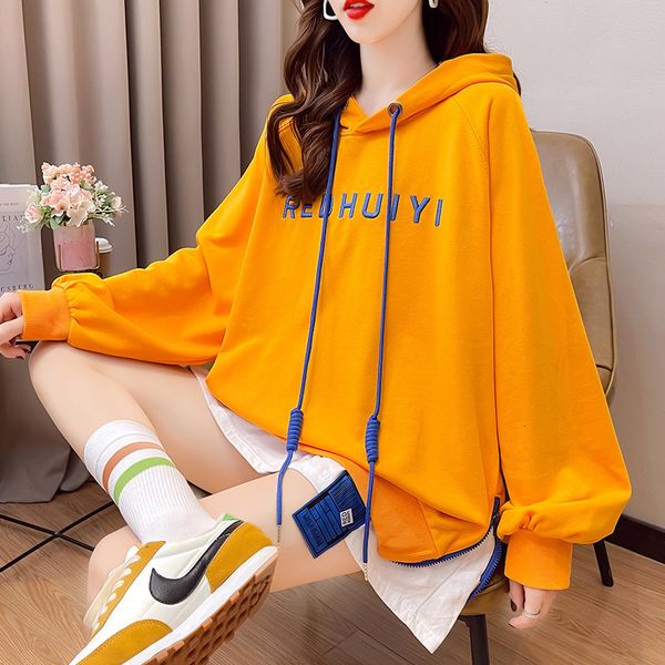 2021 autumn korean fake two piece embroidered thin hooded sweater loose large long sleeve et female student, Black
2021 autumn korean fake two piece embroidered thin hooded sweater loose large long sleeve et female student, Black