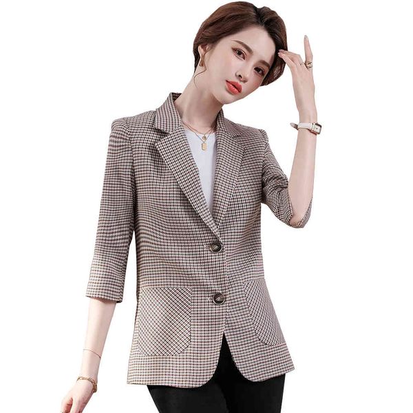 women's suits & blazers fashion ladies gray red plaid half sleeve blazer women for 2021 spring summer female formal jacket with real po, White;black
women's suits & blazers fashion ladies gray red plaid half sleeve blazer women for 2021 spring summer female formal jacket with real po, White;black