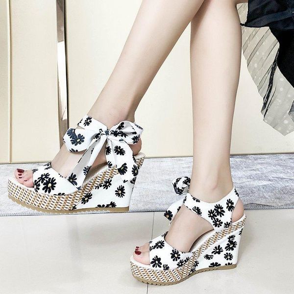 summer thick soled slope heel women sandals high heels fish mouth muffin and bow ribbon beach, Black
summer thick soled slope heel women sandals high heels fish mouth muffin and bow ribbon beach, Black