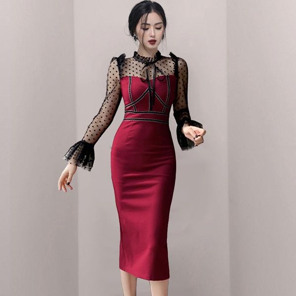 casual dresses women dress autumn 2021 office lady vintage long sleeve patchwork polka dot lace mesh turtleneck high waist zipper, Black;gray
casual dresses women dress autumn 2021 office lady vintage long sleeve patchwork polka dot lace mesh turtleneck high waist zipper, Black;gray