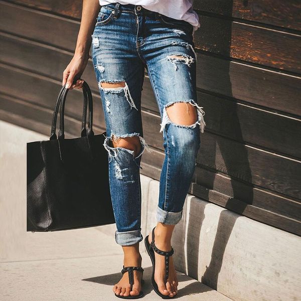 ripped jeans for women high waist jeggings stretch denim trousers hole hollow out slim pencil pants femme women's, Blue
ripped jeans for women high waist jeggings stretch denim trousers hole hollow out slim pencil pants femme women's, Blue