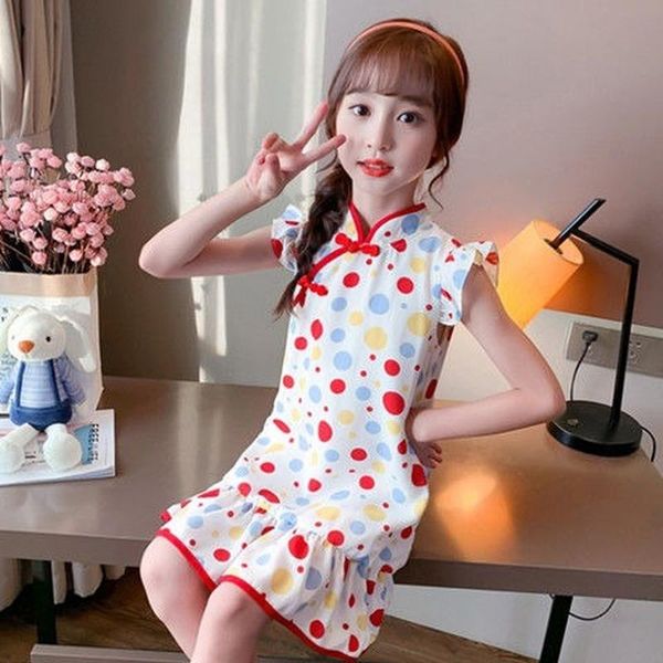 girls cheongsam summer dress girl chinese style western retro childrens ruffled splicing princess prom clothes girl's dresses, Red;yellow
girls cheongsam summer dress girl chinese style western retro childrens ruffled splicing princess prom clothes girl's dresses, Red;yellow