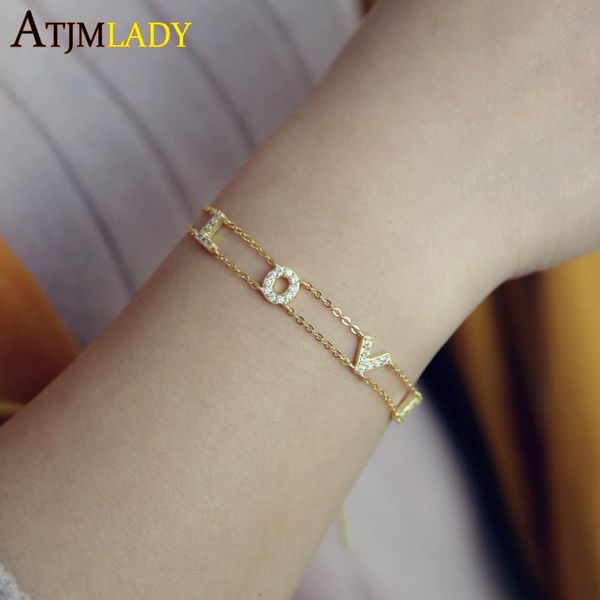 charm bracelets fashion double chain link gold color jewelry 925 sterling silver lovely letter stunning bracelet for lover girlfriend gift, Golden;silver
charm bracelets fashion double chain link gold color jewelry 925 sterling silver lovely letter stunning bracelet for lover girlfriend gift, Golden;silver