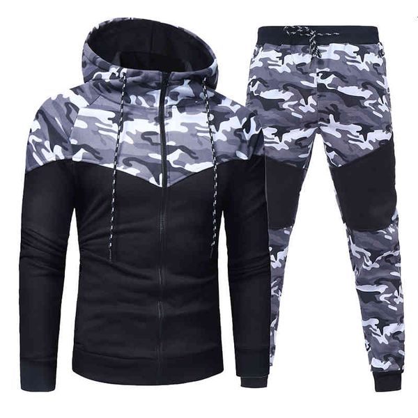 men's tracksuits camouflage hoodies male ensemble zipper jacket + pants 2pc training sportwear autumn jogging suit more size, Gray
men's tracksuits camouflage hoodies male ensemble zipper jacket + pants 2pc training sportwear autumn jogging suit more size, Gray