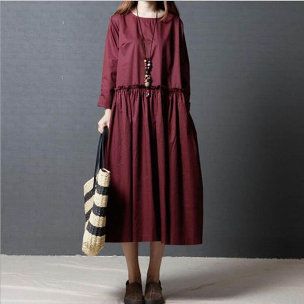 casual dresses women autumn cotton linen prairie chic ladies high waist o neck loose size long sleeve, Black;gray
casual dresses women autumn cotton linen prairie chic ladies high waist o neck loose size long sleeve, Black;gray