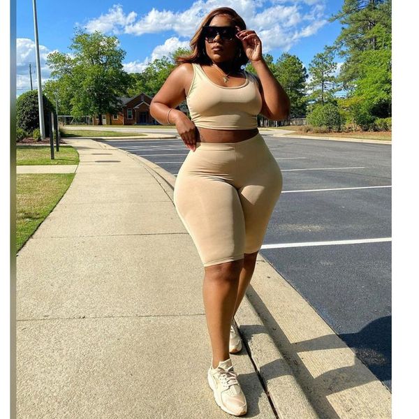 women's tracksuits plus size solid color suit tight casual vest shorts summer pullover sleeveless tank o-neck 2 piece set 2021, Gray
women's tracksuits plus size solid color suit tight casual vest shorts summer pullover sleeveless tank o-neck 2 piece set 2021, Gray