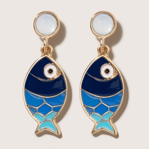 dangle & chandelier huangtang bohemian blue fish drop earrings for women cute animal shape trendy beach jewelry ladies gift 9428, Silver
dangle & chandelier huangtang bohemian blue fish drop earrings for women cute animal shape trendy beach jewelry ladies gift 9428, Silver