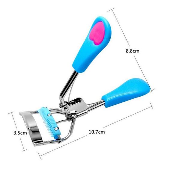 eyelash curler peach heart handle stainless steel silica gel curling clip 
eyelash curler peach heart handle stainless steel silica gel curling clip