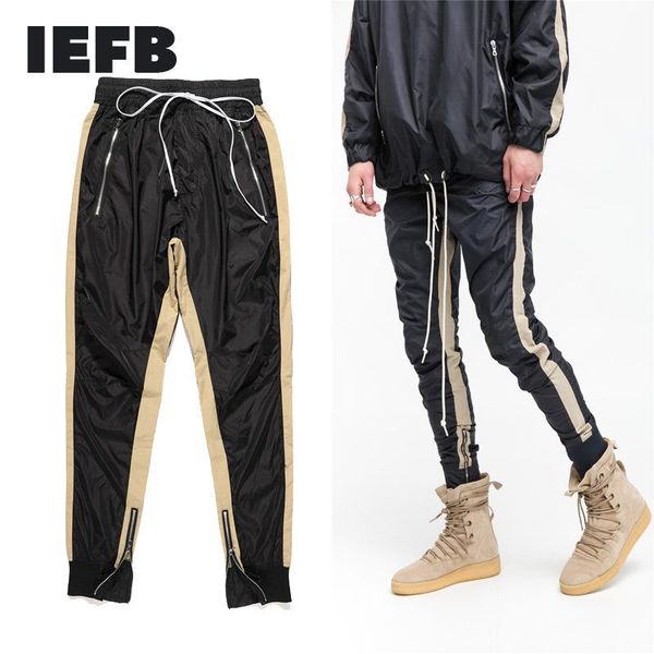 men's high street trend causal sweatpants side stripe zipper leggings hip hop casual pants elastic waist trousers, Black
men's high street trend causal sweatpants side stripe zipper leggings hip hop casual pants elastic waist trousers, Black