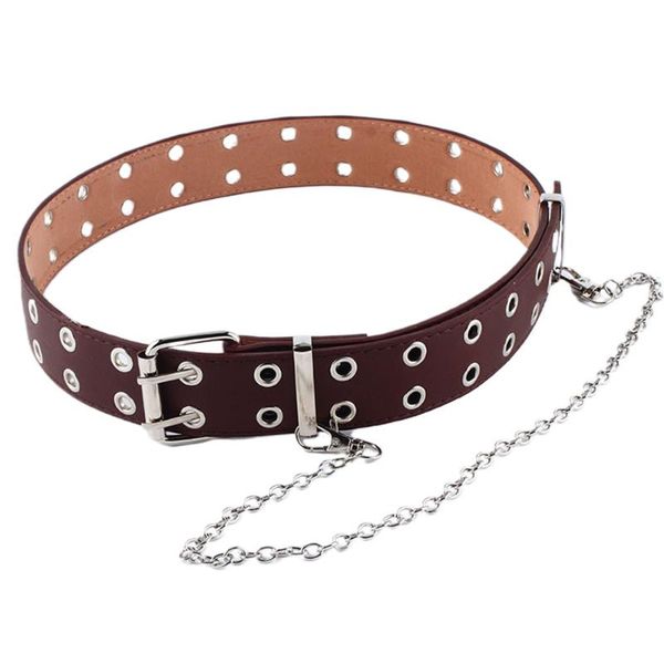 belts women belt punk style square buckle with chain long fashion for jeans casual adjustable faux leather gift double breasted adults, Black;brown
belts women belt punk style square buckle with chain long fashion for jeans casual adjustable faux leather gift double breasted adults, Black;brown