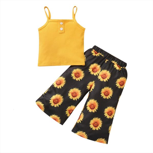 infant baby girl summer camisole trousers suit sweet solid color suspender ribbed and sunflower wide leg pants, White
infant baby girl summer camisole trousers suit sweet solid color suspender ribbed and sunflower wide leg pants, White