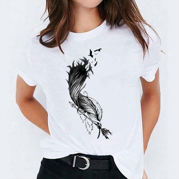 printing feather bird trend 90s women casual print lady womens graphic shirt ladies female tee, White
printing feather bird trend 90s women casual print lady womens graphic shirt ladies female tee, White