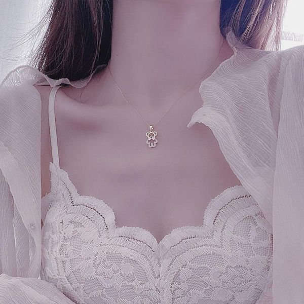 chains 14k real gold feminia cute bear short necklace for women ins shine zircon choker birthday gift wedding jewelry pendant, Silver
chains 14k real gold feminia cute bear short necklace for women ins shine zircon choker birthday gift wedding jewelry pendant, Silver