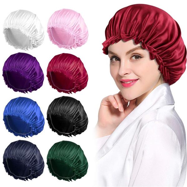 beanie/skull caps extra large satin bonnet sleep cap double layer women solid color hair care beanie head wrap brimmed nightcap night hat, Blue;gray
beanie/skull caps extra large satin bonnet sleep cap double layer women solid color hair care beanie head wrap brimmed nightcap night hat, Blue;gray