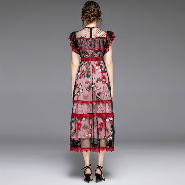 dresses runway summer holiday long luxury women ruffles mesh patchwork lace embroidery party vintage floral vestidos, Black;gray
dresses runway summer holiday long luxury women ruffles mesh patchwork lace embroidery party vintage floral vestidos, Black;gray