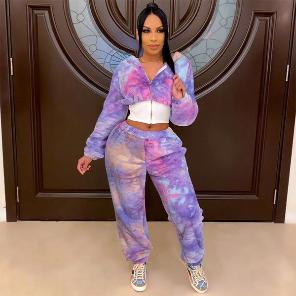 women's tracksuits imcute streetwear tie dye print sweatsuit set hooded jacket jogger pants active tracksuit two piece outfit, Gray
women's tracksuits imcute streetwear tie dye print sweatsuit set hooded jacket jogger pants active tracksuit two piece outfit, Gray