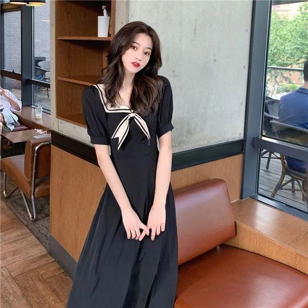 party dresses navy collar puff sleeve dress mid-length2021summer fashion french retro patchwork preppy style high waist niche long skirt tre, White;black
party dresses navy collar puff sleeve dress mid-length2021summer fashion french retro patchwork preppy style high waist niche long skirt tre, White;black