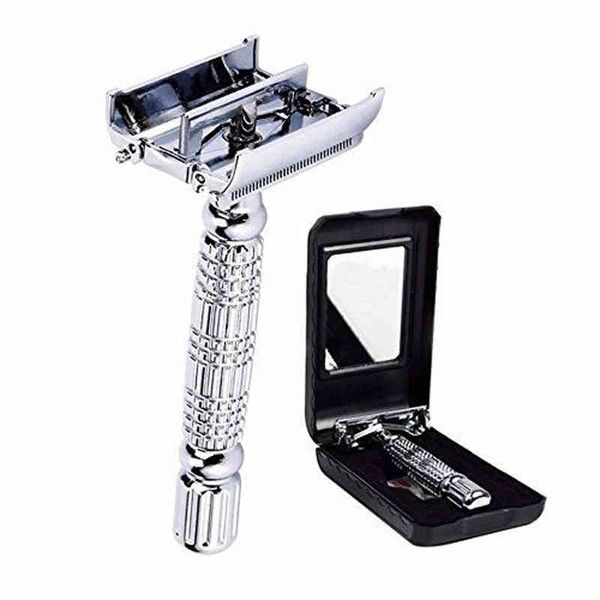 men shaving safety razor chrome alloy with packing sliver unscrew double sides turret manual butterfly open shaver
men shaving safety razor chrome alloy with packing sliver unscrew double sides turret manual butterfly open shaver