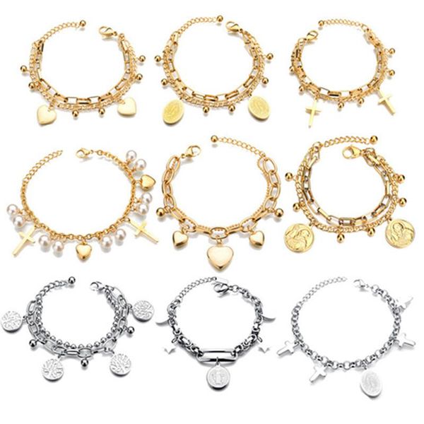 charm bracelets fashion titanium steel bracelet ladies multi- combination for women female wedding 2021, Golden;silver
charm bracelets fashion titanium steel bracelet ladies multi- combination for women female wedding 2021, Golden;silver