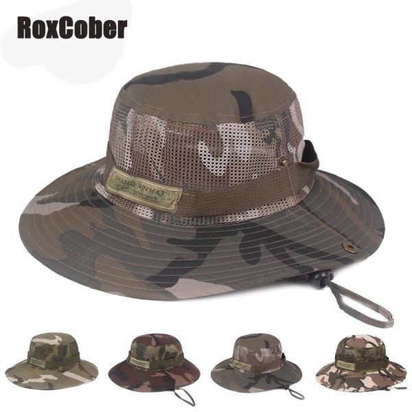 cloches roxcober summer camouflage fisherman hat mesh breathable bucket hats outdoor mountaineering cap visors sun
cloches roxcober summer camouflage fisherman hat mesh breathable bucket hats outdoor mountaineering cap visors sun