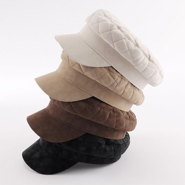 berets beret women's small fragrance style fashion imitation leather plaid cap autumn and winter british retro octagonal hat, Blue;gray
berets beret women's small fragrance style fashion imitation leather plaid cap autumn and winter british retro octagonal hat, Blue;gray