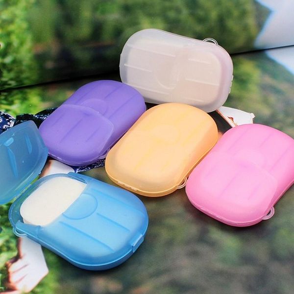 soap dishes 20pcs disposable paper portable cute boxed mini scented slice outdoor travel camping supplies