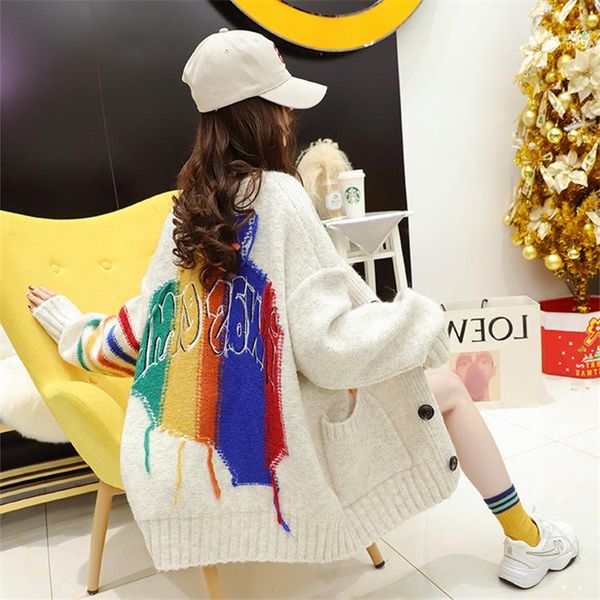 women's knits & tees european station v-neck contrast color thick thread twist sweater jacket female spring and autumn art knit cardiga, White
women's knits & tees european station v-neck contrast color thick thread twist sweater jacket female spring and autumn art knit cardiga, White