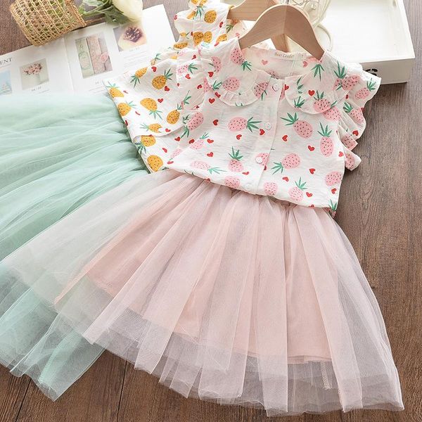 children's summer two-piece suit 2021 girls korean girl short-sleeved pineapple fashion fluffy mesh skirt trend clothing sets, White
children's summer two-piece suit 2021 girls korean girl short-sleeved pineapple fashion fluffy mesh skirt trend clothing sets, White