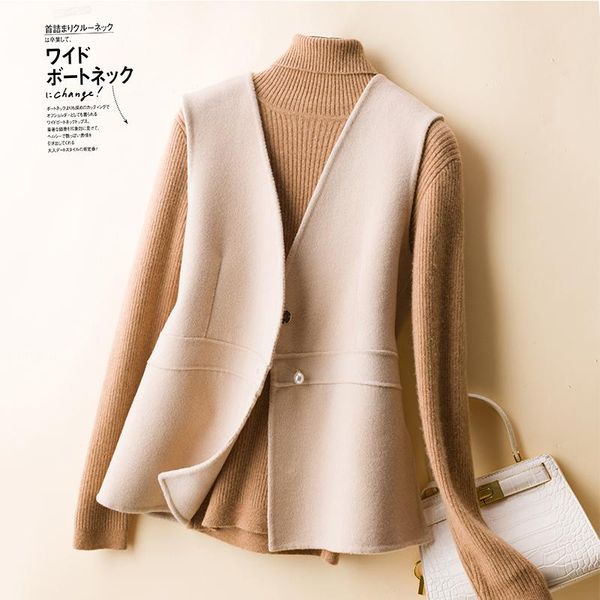 women's vests s-xl autumn and winter style double-faced cashmere vest 100% wool sleeveless ladies knitted v-neck cardigan short coat, Black;white
women's vests s-xl autumn and winter style double-faced cashmere vest 100% wool sleeveless ladies knitted v-neck cardigan short coat, Black;white