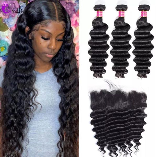 human hair bulks deep wave bundles with frontal malaysian 13x4 lace closure remy 4pcs/lot, Black
human hair bulks deep wave bundles with frontal malaysian 13x4 lace closure remy 4pcs/lot, Black
