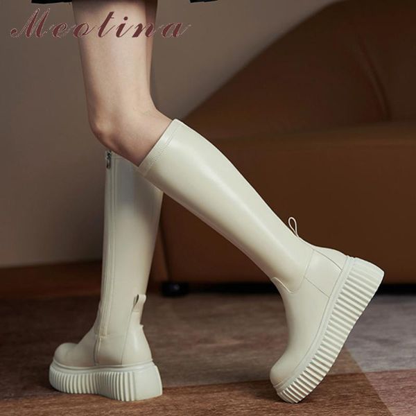 boots meotina women knee high genuine leather flat platform round toe zipper ladies 2021 autumn winter beige black
boots meotina women knee high genuine leather flat platform round toe zipper ladies 2021 autumn winter beige black