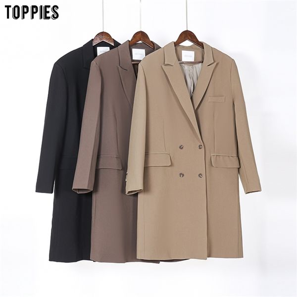 women long jacket coat loose oversized double breasted blazer style korean outwear 210421, Black
women long jacket coat loose oversized double breasted blazer style korean outwear 210421, Black