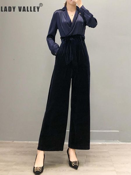 women's jumpsuits & rompers suit collar stitching velvet high waist bandage jumpsuit ladies spring and autumn fashion temperament, Black;white
women's jumpsuits & rompers suit collar stitching velvet high waist bandage jumpsuit ladies spring and autumn fashion temperament, Black;white