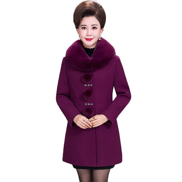 women's wool & blends plus size 5xl women woolen coat autumn winter jacket middle-aged clothes solid large fur collar clothing 297, Black
women's wool & blends plus size 5xl women woolen coat autumn winter jacket middle-aged clothes solid large fur collar clothing 297, Black