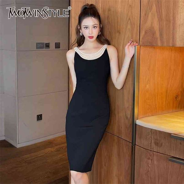 black patchwork pearl dress for women o neck sleeveless high waist slim midi dresses female fashion clothing 210520, Black;gray
black patchwork pearl dress for women o neck sleeveless high waist slim midi dresses female fashion clothing 210520, Black;gray