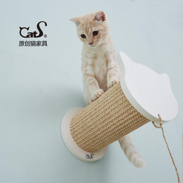 wall-mounted scratching post solid wood board easy to install cat toys 
wall-mounted scratching post solid wood board easy to install cat toys