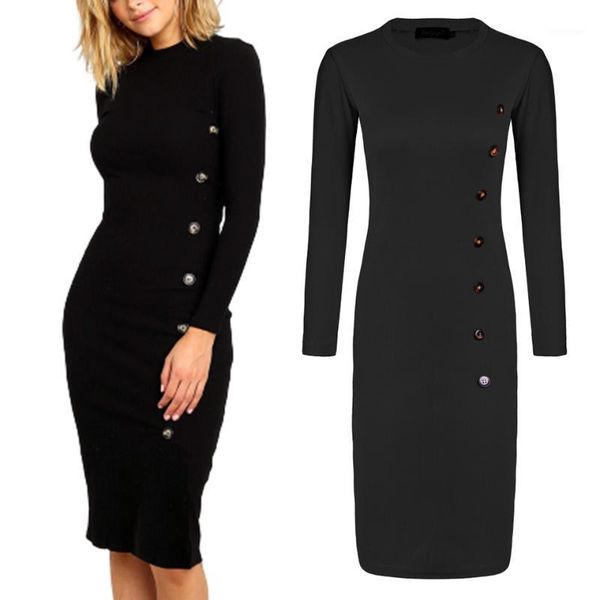 casual dresses side button deco dress curvy sukienka mock crew neck office wear plain bodycon midi black women long sleeve, Black;gray
casual dresses side button deco dress curvy sukienka mock crew neck office wear plain bodycon midi black women long sleeve, Black;gray