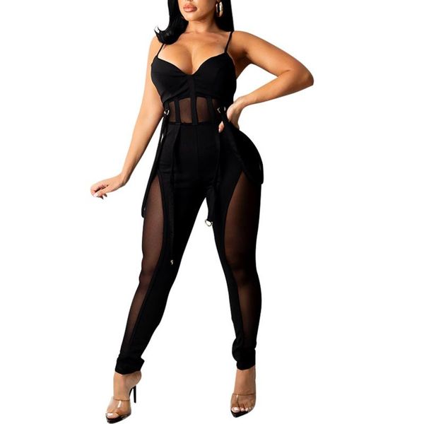 women's pants & capris women sheer mesh jumpsuit,2021 autumn fashion casual adults sleeveless solid color v-neck spaghetti strap tassel, Black;white
women's pants & capris women sheer mesh jumpsuit,2021 autumn fashion casual adults sleeveless solid color v-neck spaghetti strap tassel, Black;white