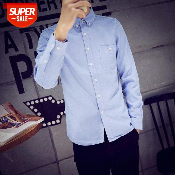 spring and autumn men's long-sleeved shirts korean version of oxford woven slim fashion solid color casual #uv2k, White;black
spring and autumn men's long-sleeved shirts korean version of oxford woven slim fashion solid color casual #uv2k, White;black