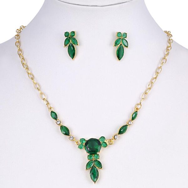 earrings & necklace romantic pretty jewelry set for girl arrival green crystal design chain vintage delicate banquet accessory, Silver
earrings & necklace romantic pretty jewelry set for girl arrival green crystal design chain vintage delicate banquet accessory, Silver