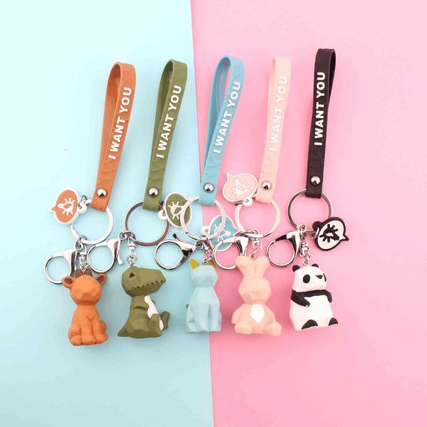 keyring keychain korean cute geometric cartoon doll dinosaur car pendant bag key chain creative gift, Silver
keyring keychain korean cute geometric cartoon doll dinosaur car pendant bag key chain creative gift, Silver