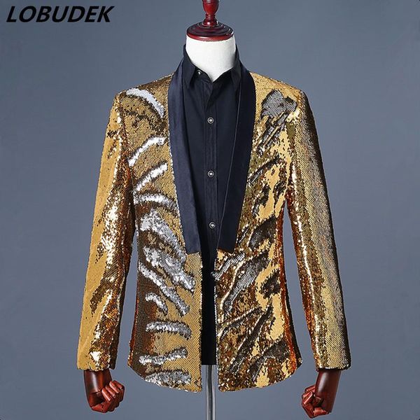 men's jackets colorful sequins jacket coat gold silver double color blazers outerwear nightclub bar men singer host stage outfit prom c, Black;brown
men's jackets colorful sequins jacket coat gold silver double color blazers outerwear nightclub bar men singer host stage outfit prom c, Black;brown