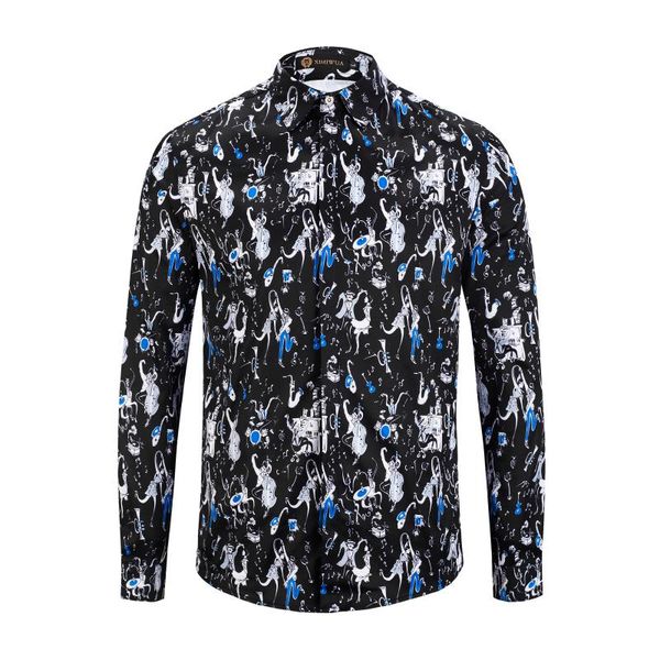 men's casual shirts ximiwua 2021 fashion long sleeve hawaiian shirt slim fit covered button camisa masculina, White;black
men's casual shirts ximiwua 2021 fashion long sleeve hawaiian shirt slim fit covered button camisa masculina, White;black