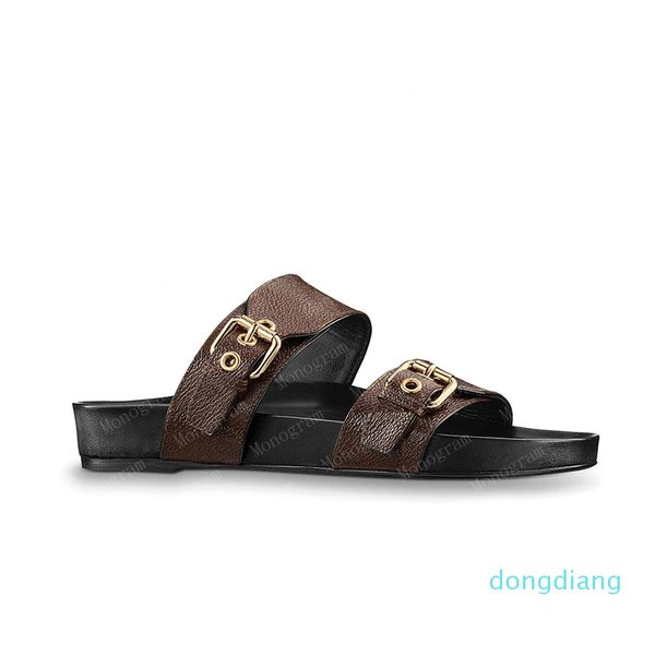 

2021 sandals women slipper slides waterfront brown leather sandal womens high heels mens shoes 36-46, #01 brown flower