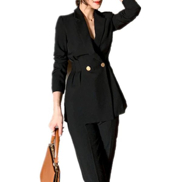 women's two piece pants woomen's suits elegant women blazer suit office ladies pant & 2021 work wear female sets, White
women's two piece pants woomen's suits elegant women blazer suit office ladies pant & 2021 work wear female sets, White