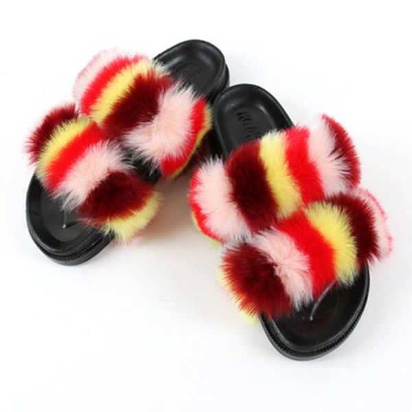 women fur slippers woman plush mix color home slides 2021 women's flats ladies thick bottom footweat female shoes plus size 45, Black
women fur slippers woman plush mix color home slides 2021 women's flats ladies thick bottom footweat female shoes plus size 45, Black
