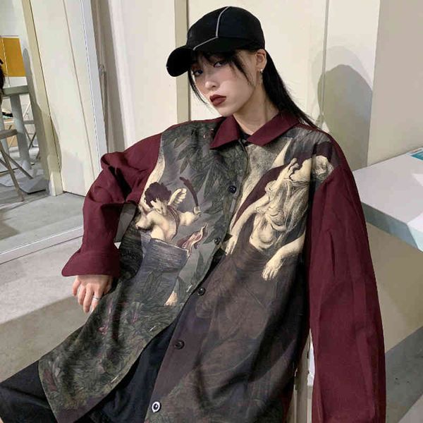 women's blouses & shirts neploe vintage angel print blouse shirt japanese streetwear blusas cardigan long sleeve oversized women men c, White
women's blouses & shirts neploe vintage angel print blouse shirt japanese streetwear blusas cardigan long sleeve oversized women men c, White